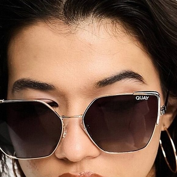 Quay Australia-NWOT "Srsly" Polarized Gold and Black Metal Sunglasses - Picture 3 of 17